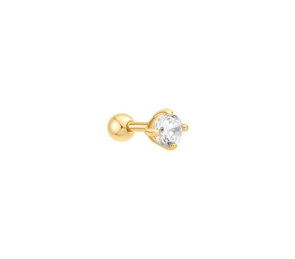 Helen Kirchhofer - Ania Haie Gold Sparkle Round Barbell Einzel Ohrstecker - E070-03G
