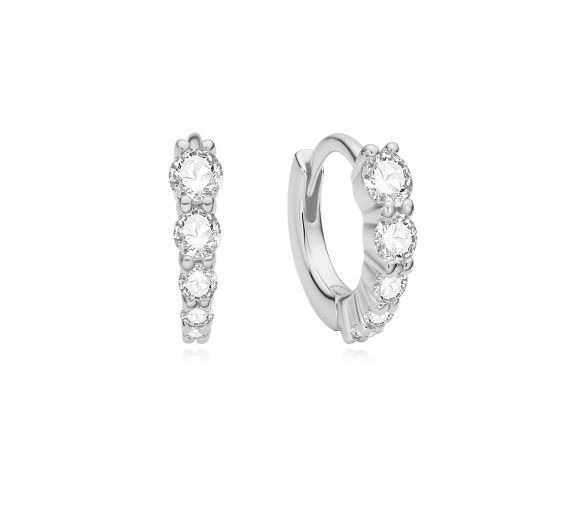 Ania Haie Silver Graduated Sparkle Huggie Ohrringe - E075-03H