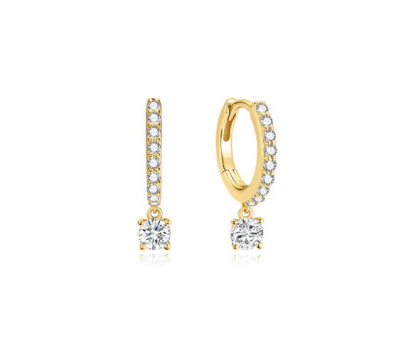 Ania Haie Gold Dangling Sparkle Huggie Ohrringe - E075-09G