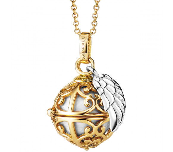 Helen Kirchhofer - Engelsrufer Halskette mit Engelsrufer Flügel Perlmutt Vergoldet - ERN-ER23-20-XS-G