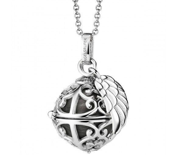 Helen Kirchhofer - Engelsrufer Halskette mit Engelsrufer Flügel Perlmutt Grau Silber - ERN-ER23-27-XS