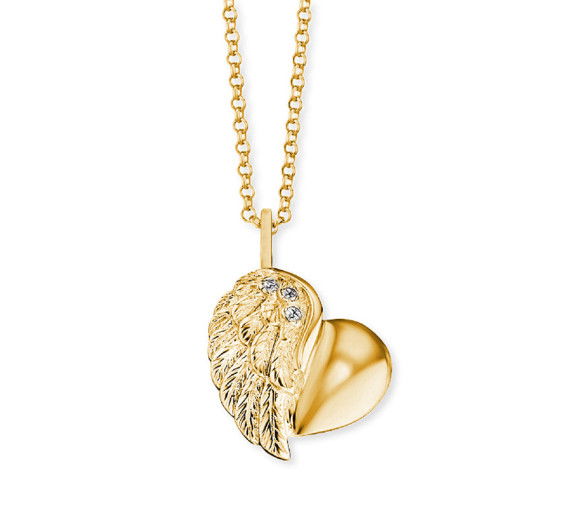 Engelsrufer Halskette Herzflügel Gold - ERN-LILHEARTWING25-G