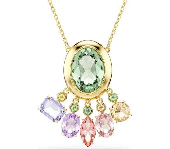 Helen Kirchhofer - Swarovski Gema Necklace Mixed cuts Dangling crystals Multicolored Gold tone plated - 5741587
