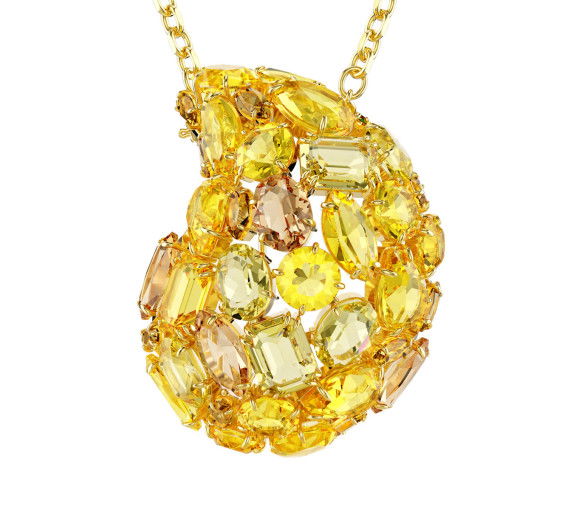 Helen Kirchhofer - Swarovski Collana e Spilla Gema Gialli Placcato color oro - 5732839