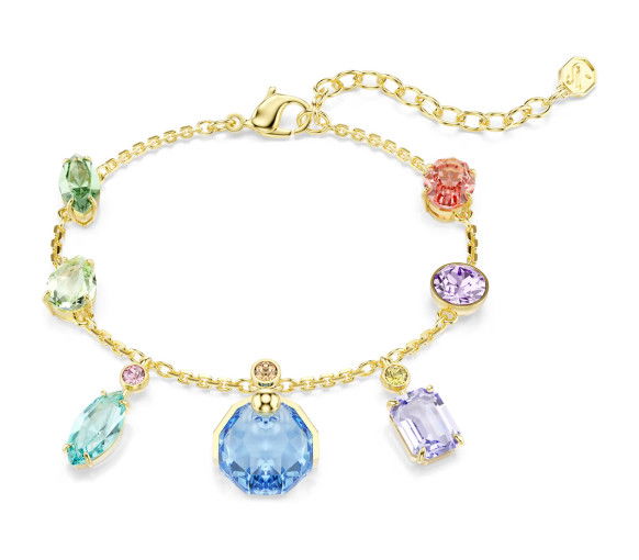 Helen Kirchhofer - Swarovski Gema Bracelet Mixed cuts Dangling crystals Multicolored Gold tone plated - 5737442