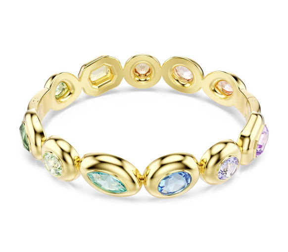 Helen Kirchhofer - Swarovski Gema Bangle Mixed cuts Multicolored Gold tone plated