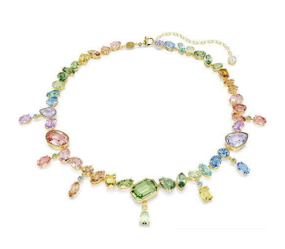 Helen Kirchhofer - Swarovski Gema Necklace Mixed cuts Dangling crystals Multicolored Gold tone plated - 5737443