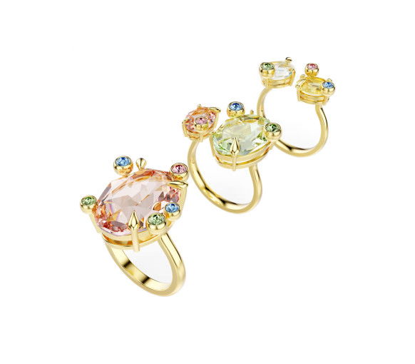 Helen Kirchhofer - Swarovski Anello Gema Set Taglio misto Multicolore Placcato color oro