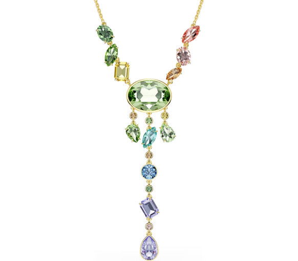 Helen Kirchhofer - Swarovski Gema Y Necklace Mixed cuts Multicolored Gold tone plated - 5737451