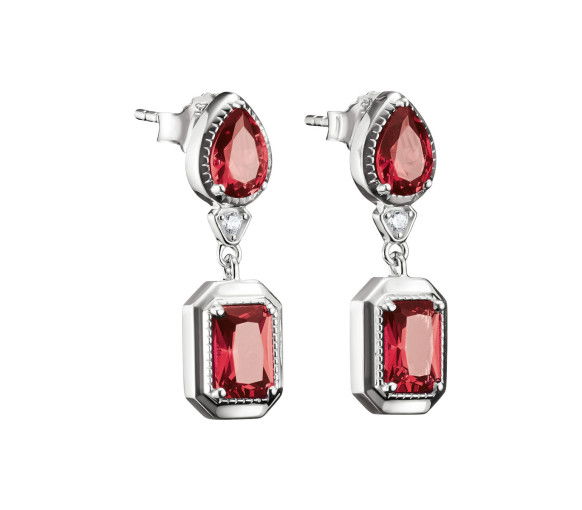 Helen Kirchhofer - Thomas Sabo Ohrstecker Oktagon Granatrot Elyndra Silber - H2334-051-10