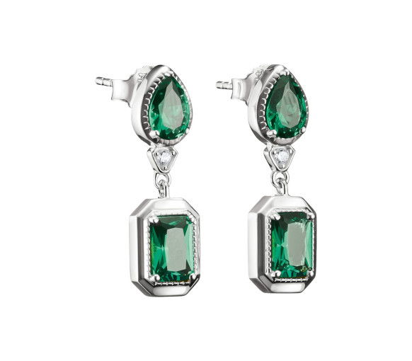 Helen Kirchhofer - Thomas Sabo Ohrstecker Oktagon Smaragdgrün Elyndra Silber - H2334-166-6