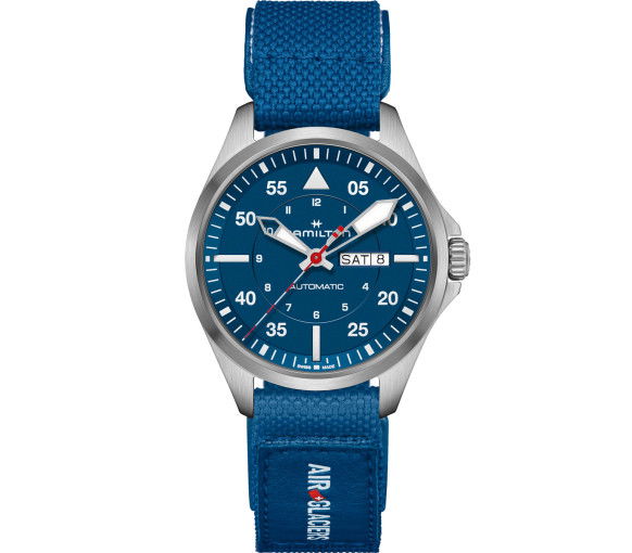 Hamilton Khaki Aviation Pilot Day Date Auto Air Glaciers Edition - H64655941