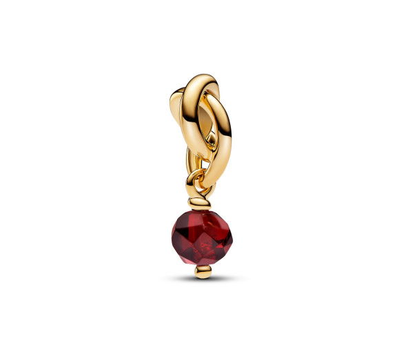 Helen Kirchhofer - Pandora Charm Pendant Cercle de l'Éternité Rouge Facetté - 763462C01