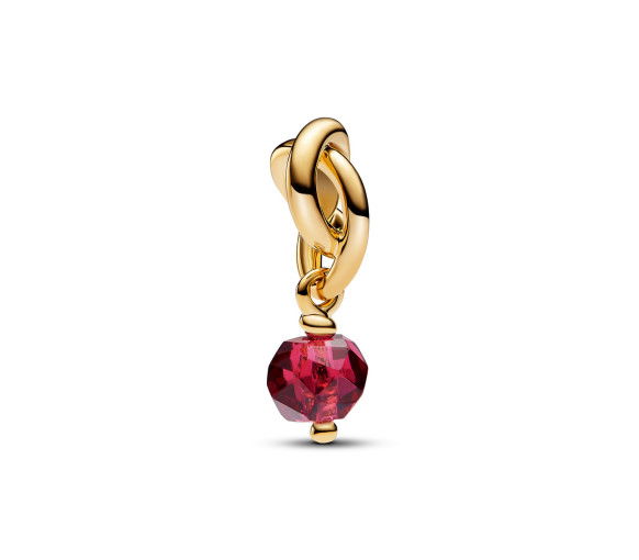 Helen Kirchhofer - Pandora Charm Pendant Cercle de l'Éternité Rouge Profond Facetté - 763462C07