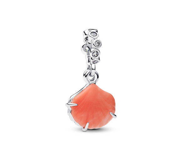 Helen Kirchhofer - Pandora Coral-coloured Shell Double Dangle Charm - 793821C01
