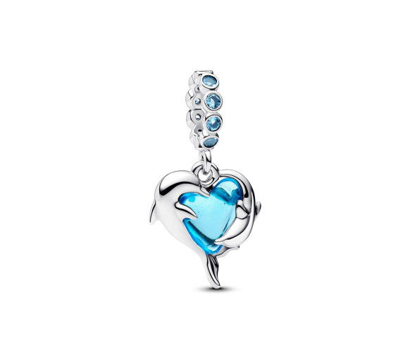 Pandora Charm Pendant Dauphins Verre de Murano Bleu - 793924C01