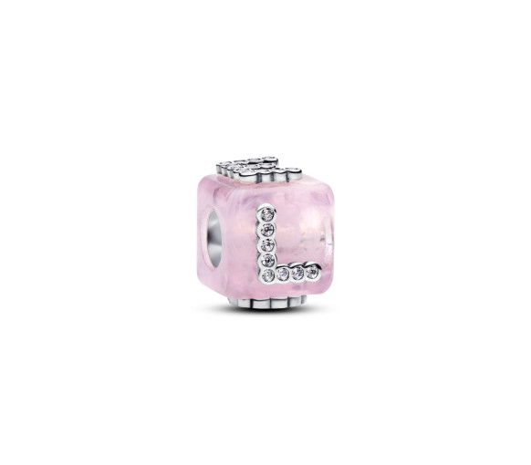 Helen Kirchhofer - Pandora Rosafarbener Murano Glas Liebeswürfel Charm - 794433C01