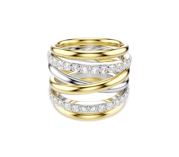 Helen Kirchhofer - Swarovski Hyperbola Cocktail Ring Rundschliff Weiss Metallmix