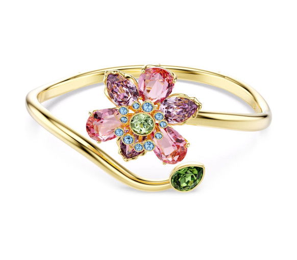 Swarovski Idyllia Armreif Verschiedene Schliffe Blume Mehrfarbig Goldlegierungsschicht