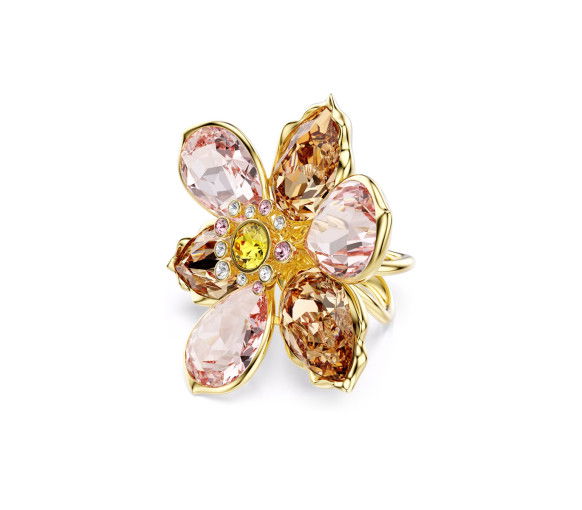 Helen Kirchhofer - Swarovski Anello con motivo Idyllia Taglio misto Fiore Placcato color oro