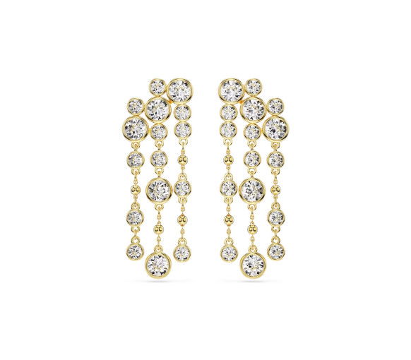 Helen Kirchhofer - Swarovski Imber Drop Ohrhänger Rundschliff Chandelier Weiss Gold - 5680093