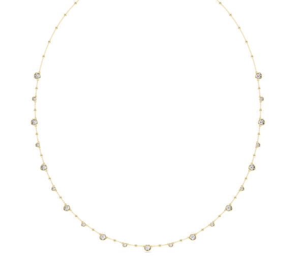 Helen Kirchhofer - Swarovski Imber lange Halskette Rundschliff Weiss Gold - 5680091
