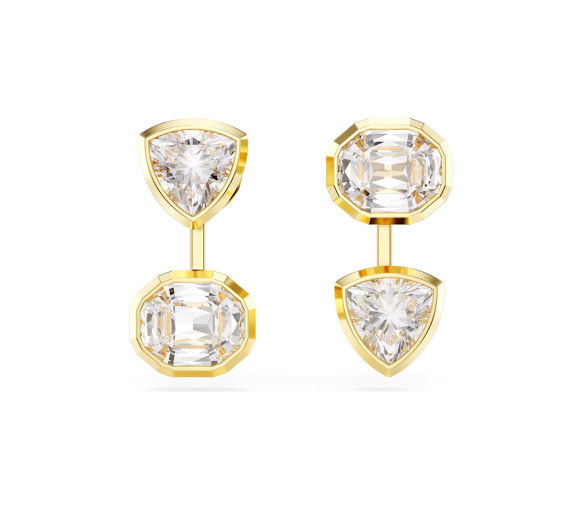 Helen Kirchhofer - Swarovski Imber Ohrring Jackets Asymmetrisches Design Verschiedene Schliffe Weiss Gold - 5705461