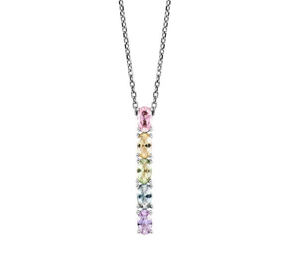 Julie Julsen Halskette mit Anhänger Crystal Line - JJNE33359-3S