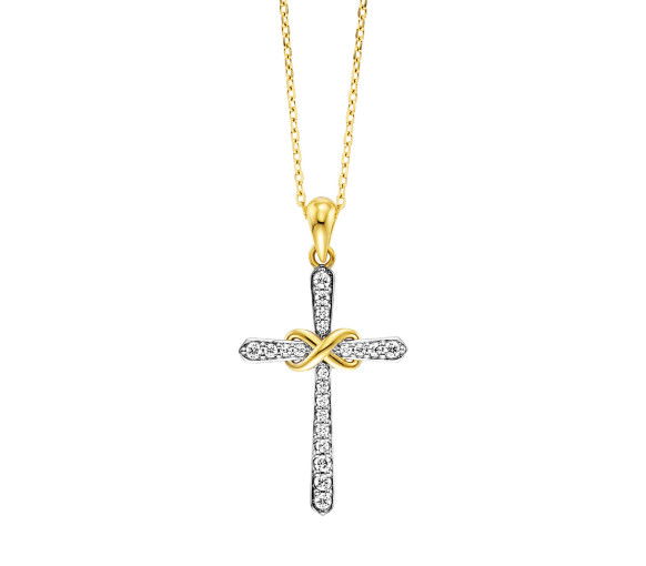 Julie Julsen Halskette mit Anhänger Infinity Cross - JJNE34167-4G