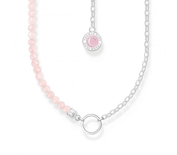 Helen Kirchhofer - Thomas Sabo Member Charm Halskette mit Rosenquarz Beads und Charmista Coin Silber - KE2190-067-9