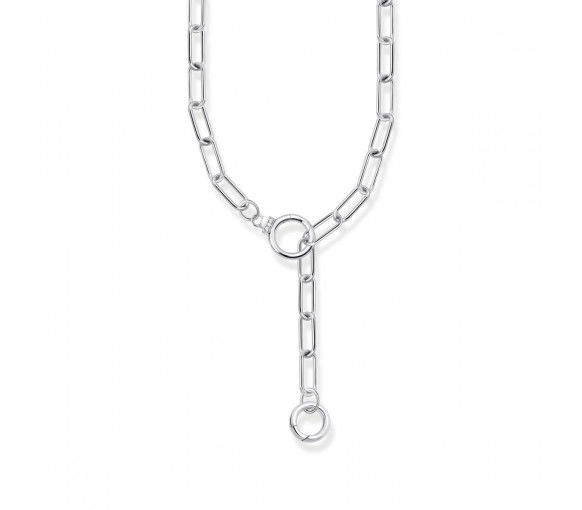 Helen Kirchhofer - Thomas Sabo Halskette mit zwei Ringverschlüssen und weissen Steinen Silber - KE2192-051-14-L47