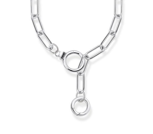 Helen Kirchhofer - Thomas Sabo Halskette mit steinbesetztem Ringverschluss Silber geschwärzt - KE2192-643-21-L55