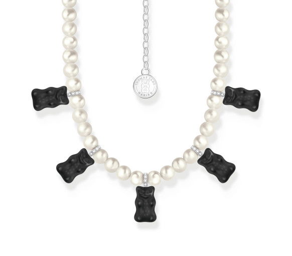 Helen Kirchhofer - Thomas Sabo Chaîne de perles avec 5 Ours d´Or noir colorés argent - KE2208-052-11-L50v