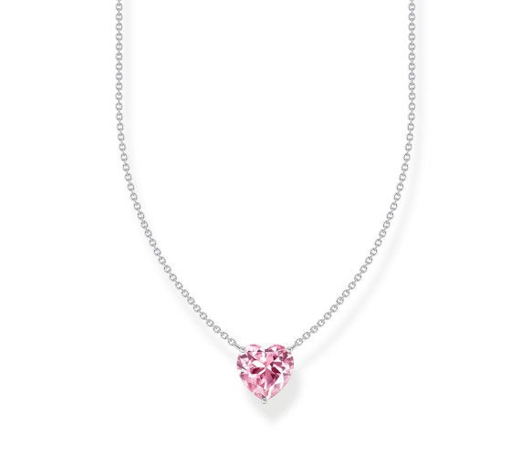 Helen Kirchhofer - Thomas Sabo Halskette mit pinkfarbenem Herz Anhänger Silber - KE2211-051-9-L45V