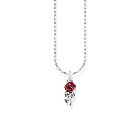 Helen Kirchhofer - Thomas Sabo Halskette mit rotem Rosen Anhänger Silber - KE2219-664-10-L45V