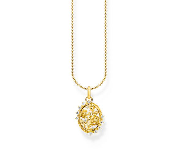 Helen Kirchhofer - Thomas Sabo Chaîne avec pendentif Roses Romance plaqué or - KE2301-414-14-L45V