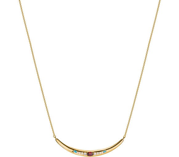 Helen Kirchhofer - Thomas Sabo Halskette Roter Zirkoniastein Halbform Elyndra 18k Vergoldung - KE2330-971-7-L45V