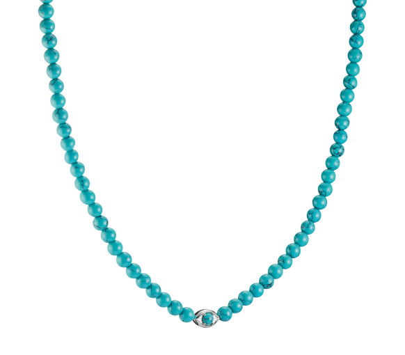 Helen Kirchhofer - Thomas Sabo Halskette Türkise Beads Auge Elyndra Silber - KE2332-404-17-L55