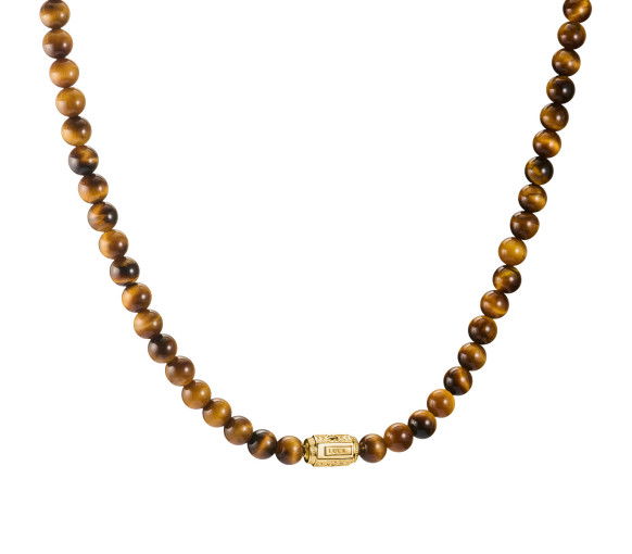 Helen Kirchhofer - Thomas Sabo Halskette Beads mit Tigerauge Elyndra 18k Vergoldung - KE2335-324-2-L55