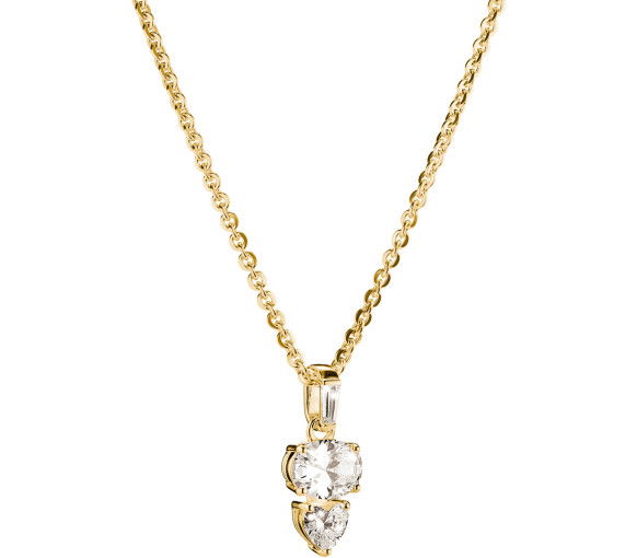 Helen Kirchhofer - Thomas Sabo Chaîne zirconiums ovale et cœur Plaqué or 18 carats - KE2363-414-14-L45V