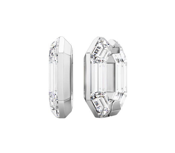 Helen Kirchhofer - Swarovski Orecchini a cerchio Lucent Forma ottagonale Piccoli Bianchi - 5696289