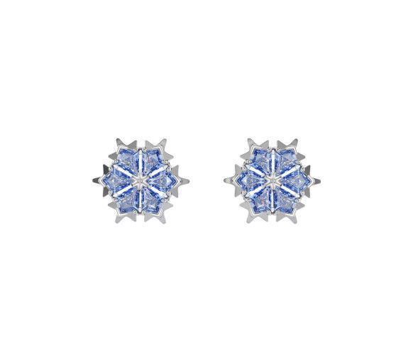 Helen Kirchhofer - Swarovski Clous d'oreilles Magic Flocon de neige Bleues Métal rhodié - 5734242