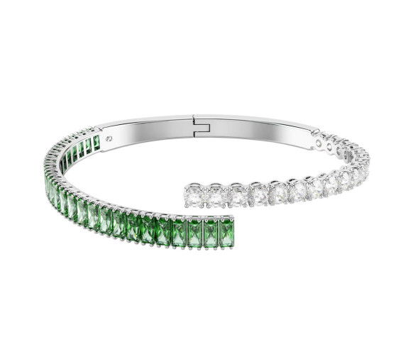 Helen Kirchhofer - Swarovski Matrix bangle Mixed cuts Green Rhodium plated