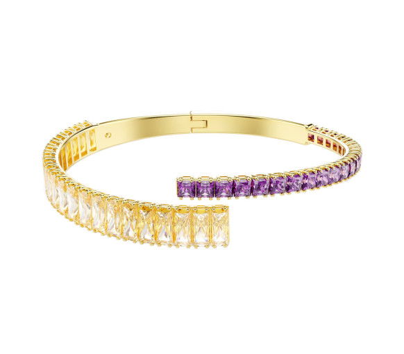 Helen Kirchhofer - Swarovski Matrix bangle Mixed cuts Multicolored Gold tone plated