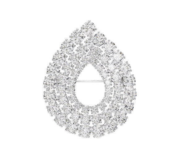 Helen Kirchhofer - Swarovski Broche Matrix Taille ronde Blanche Métal rhodié - 5714648