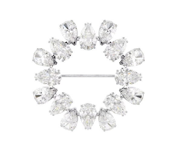 Helen Kirchhofer - Swarovski Broche Matrix Taille poire Blanche Métal rhodié - 5714646