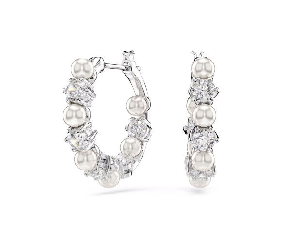 Helen Kirchhofer - Swarovski Matrix Drop Ohrhänger Kristallperle Rundschliff Weiss - 5709256