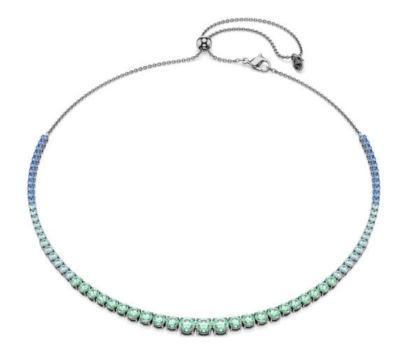 Helen Kirchhofer - Swarovski Matrix Necklace Gradient of round cuts Multicolored Ruthenium plated - 5751192