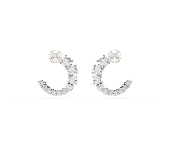 Helen Kirchhofer - Swarovski Matrix Kreolen Kristallperle Rundschliff Weiss - 5692260