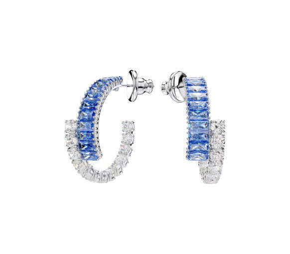 Helen Kirchhofer - Swarovski Orecchini a cerchio Matrix Taglio misto Blu Placcato rodio - 5722459